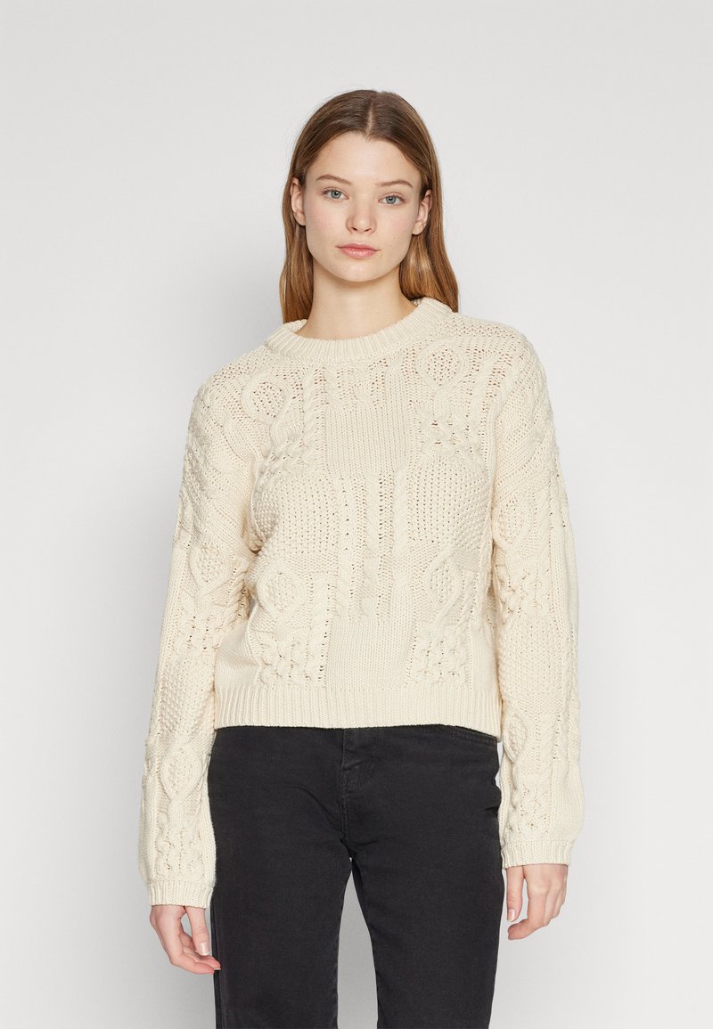 Object - Objlaney Rubin Ss Pullover - 4911777 Sandshell Floral Emb main image 0