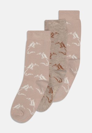 HORSES 3 PACK - Kojinės - rosé/beige