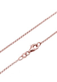 Roséguldkæde med en snoet design, runde led og en klipslås med mærket '925' for sølvrenhed.
