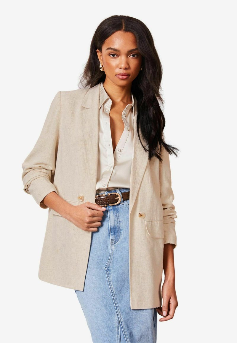 Lipsy RELAXED LONGLINE TAILORED - Bleizeris - beige