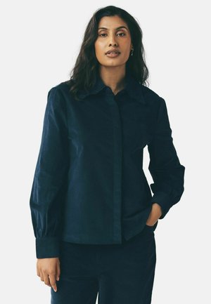 REGULAR FIT-WITH EMBROIDERED COLLAR - Gombos blúz - navy