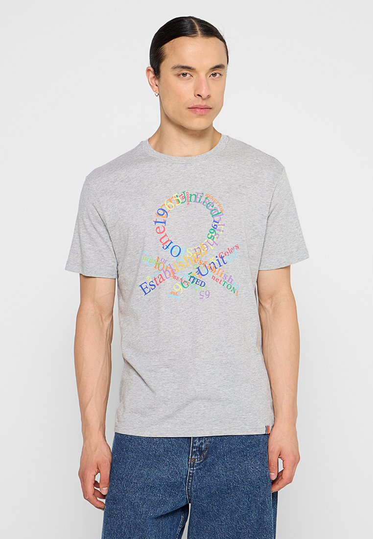 United Colors of Benetton T-shirt print grijs