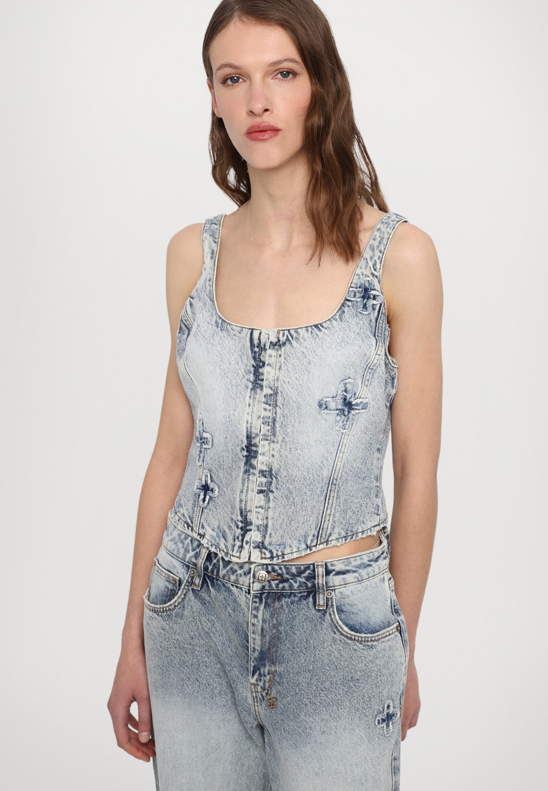 売れ筋商品|||スビ Tシャツ レディース トップス GIGI BUSTIER KLASSIC KRAFTWERK - Top - light blue Gigi Klassic Kraftwerk Bustier | Ksubi ++