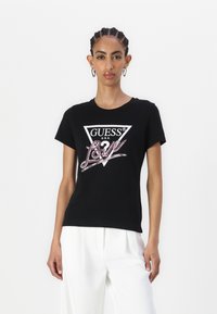 Guess - LOVE TRIANGLE TEE - Print T-shirt - jet black Thumbnail Image 1