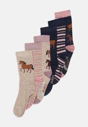 HORSES 6 PACK - Strømper - beige/blue