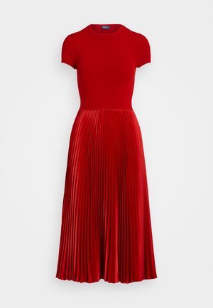 SHORT SLEEVE DRESS - Koktélruha / Partiruha - red
