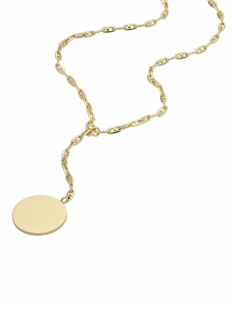 Fossil Collana Da Donna In Acciaio Inossidabile Con Chiusura A Moschettone Con Ciondolo A Forma Di Pentagono Rotondo, Oro E Bianco - - Offerte E Coupon: #BESLY