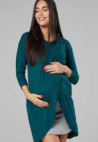 Chelsea Clark UMSTANDS UND STILLTUNIKA - Jersey dress - Dunkelgrün Graumeliert