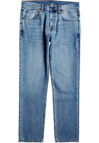 Ljust blå denimjeans med rak passform, femficksdesign och sydda detaljer. Materialet har en lätt urblekt textur.