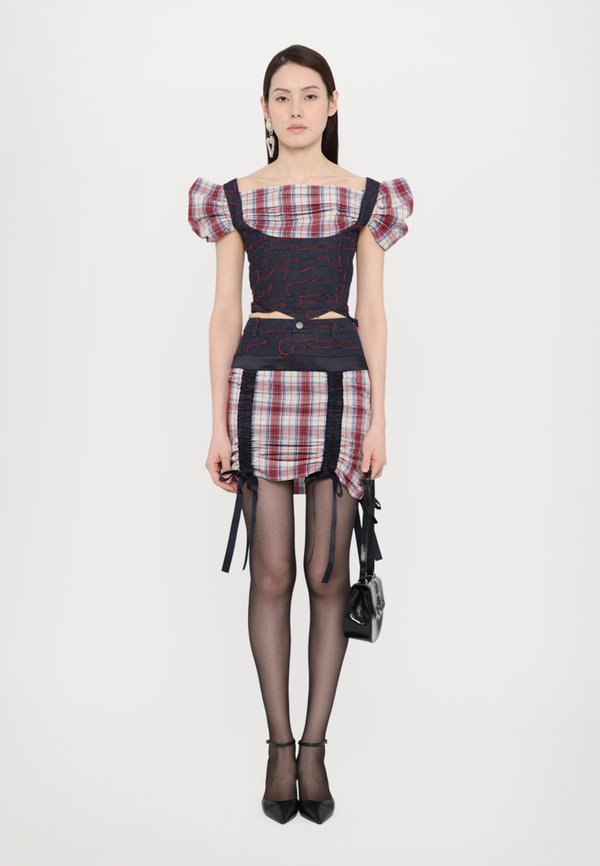 TARTAN RUCHED ADJUSTABLE SKIRT  - Mini skirt4