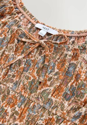 Next, TALL FIT SHORT SLEEVE TIE FRONT  - Jerseyjurk - light pink ditsy floral