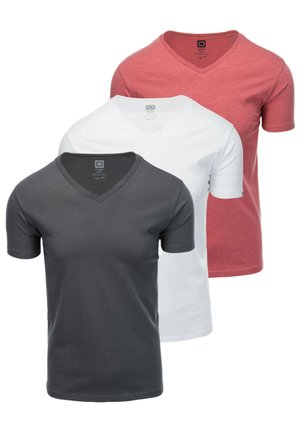 SET OF THREE  Z29 - T-Shirt basic - dark grey white red