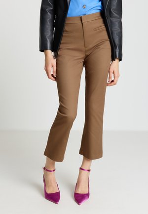 LUNGO TINTA UNITA - Stoffhose - fango scuro