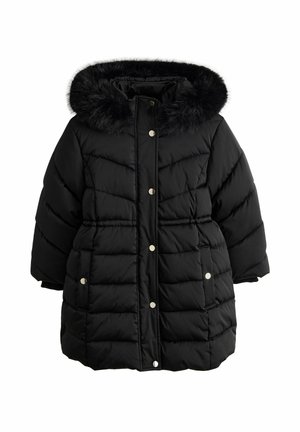 Next REGULAR FIT - SHOWER RESISTANT FAUX FUR TRIM PADDED COAT - Téli kabát - black