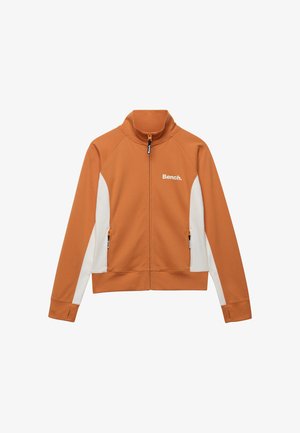 Bench, BENCH X SUPERDRY & CO BENCH HIGH NECK CONTRAST TRACK TOP - Sweat zippé - jaffa orange white