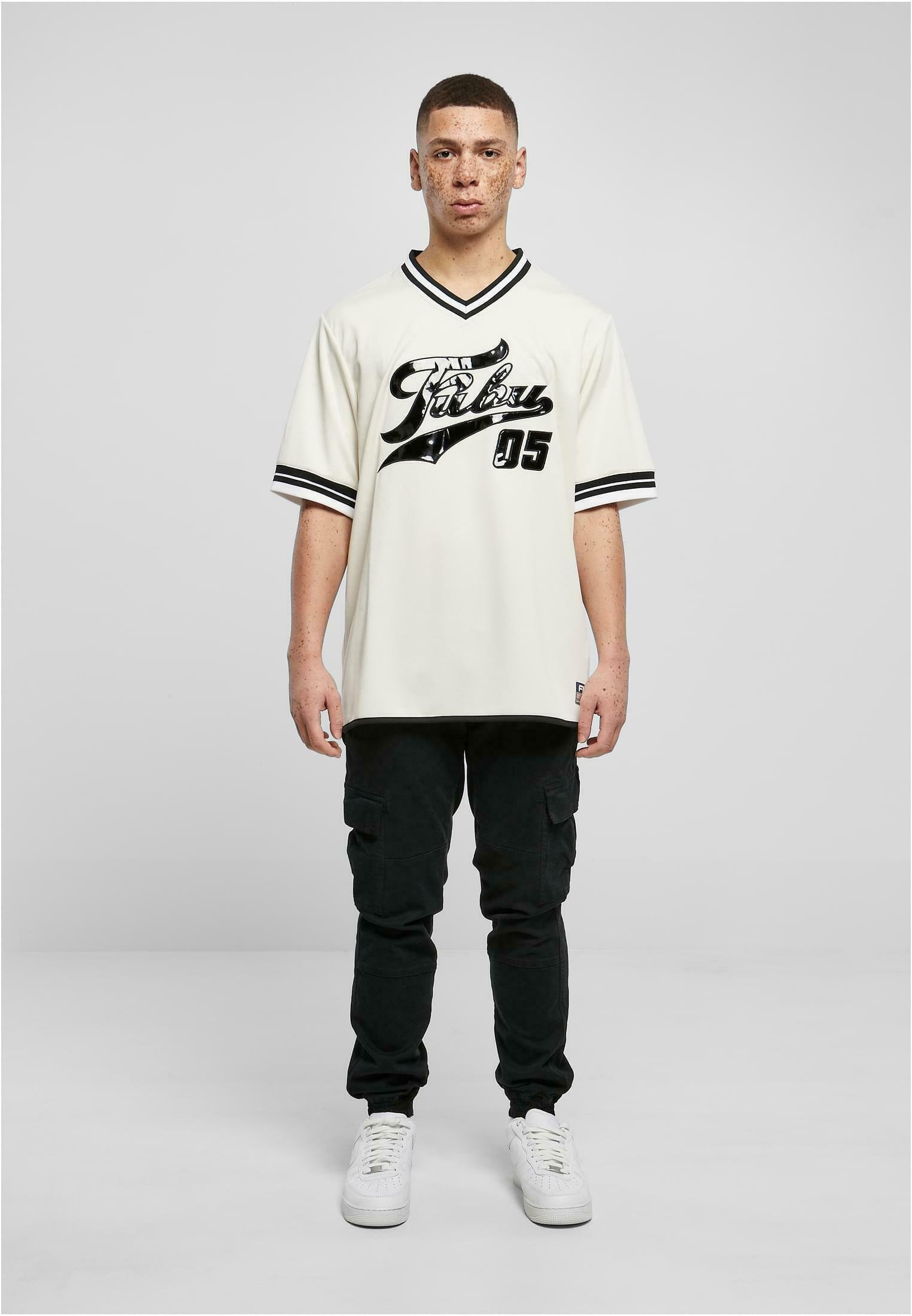 FUBU VARSITY LACQUERED - T-shirt imprimé - offwhite/black