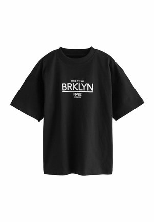 Next SHORT SLEEVE  REGULAR FIT - T-Shirt print - black nyc