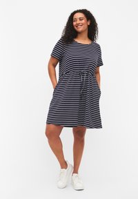 Zizzi SHORT SLEEVED - Tunika - night sky stripe