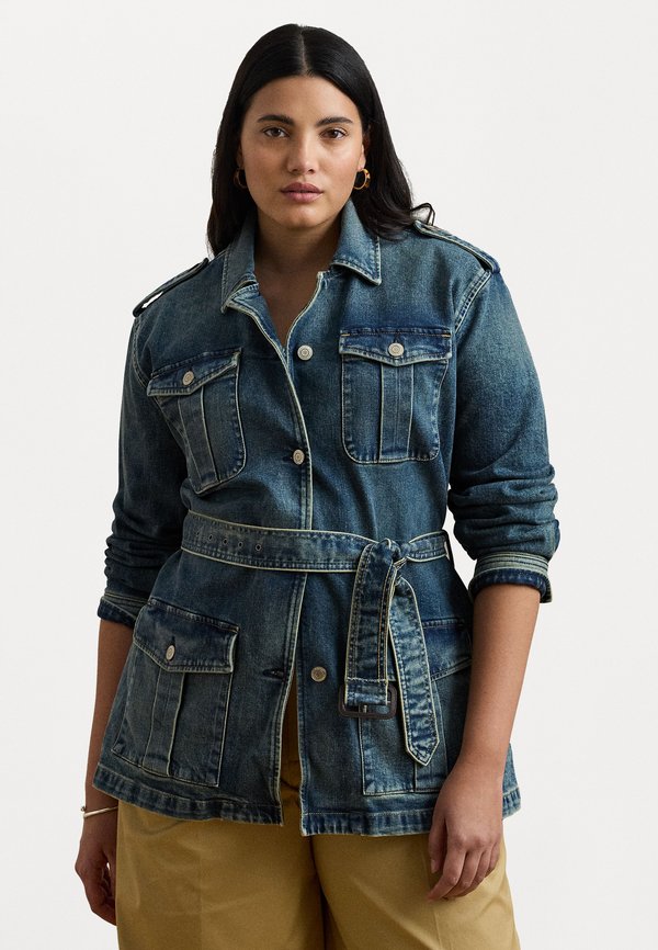 KUFRELL BELTED DENIM FIELD JACKET - Denim jacket - haze wash