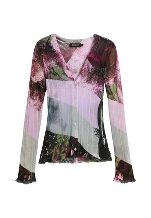 Desigual, PRINTED V-NECK SWEATER - Vest - purple