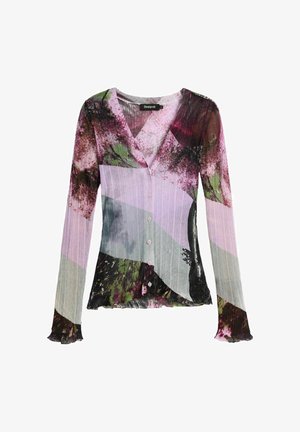 Desigual, PRINTED V-NECK SWEATER - Vest - purple