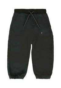 Pantalones de jogging negros con cintura acanalada y cordón. Cuenta con bolsillos laterales y puños ajustados. Hechos de una tela suave y duradera.