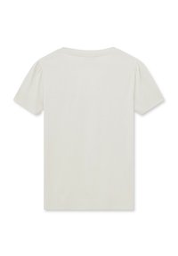 Kortärmad, krämfärgad t-shirt i bomull, med rund halsringning och subtila puffdetaljer på ärmarna.