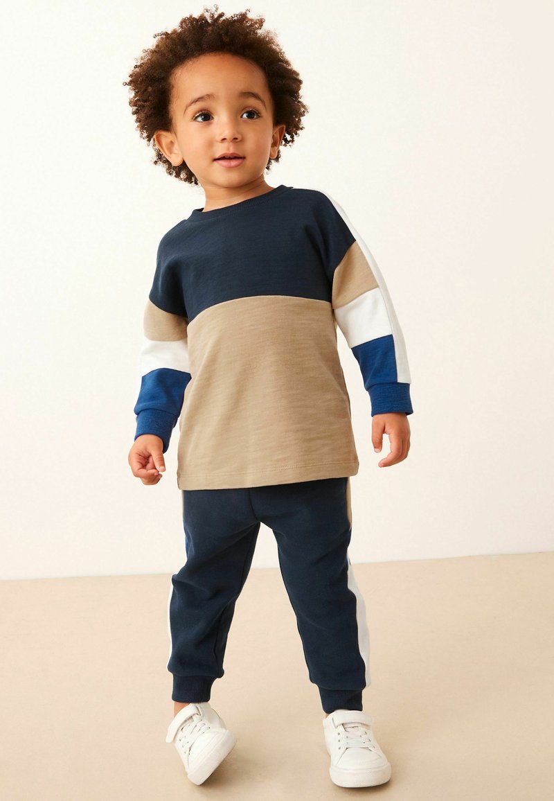 Next LONG SLEEVE COSY COLOURBLOCK AND JOGGERS SET  - Træningssæt - blue