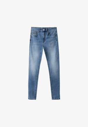 Stradivarius, D07 REGULAR WAIST SKINNY JEANS - Jeans Skinny - destroyed denim