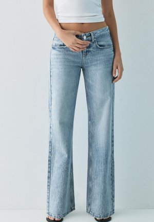 PULL&BEAR WITH STARS - Džíny Straight Fit - blue denim