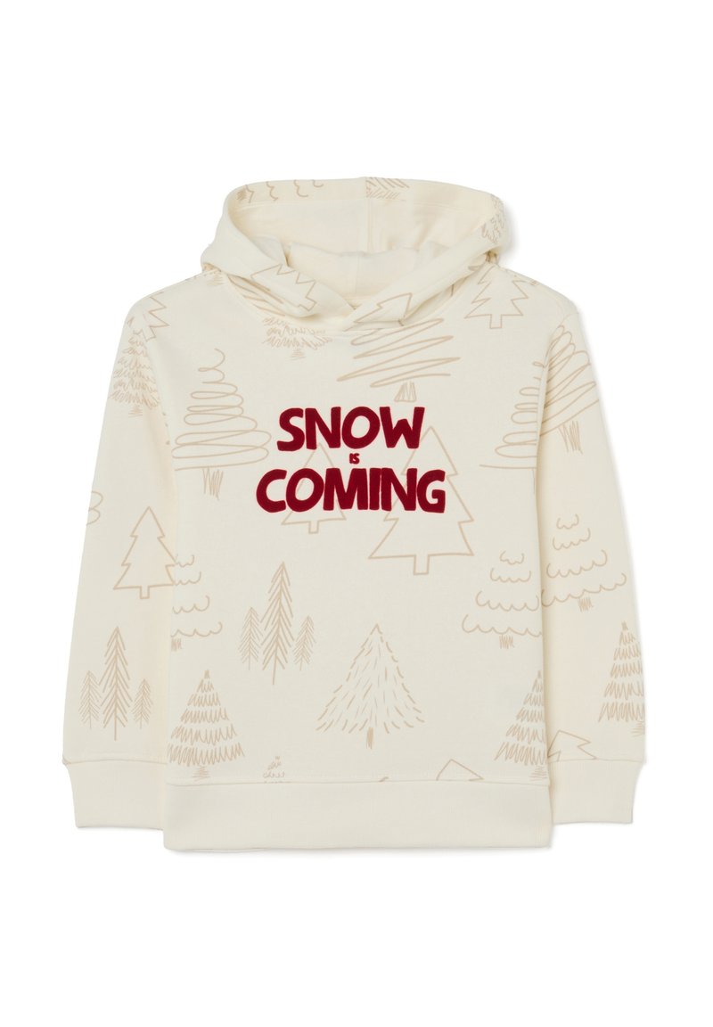 OVS CHRISTMAS REGULAR FIT WITH PRINT - Jersey con capucha - beige marl