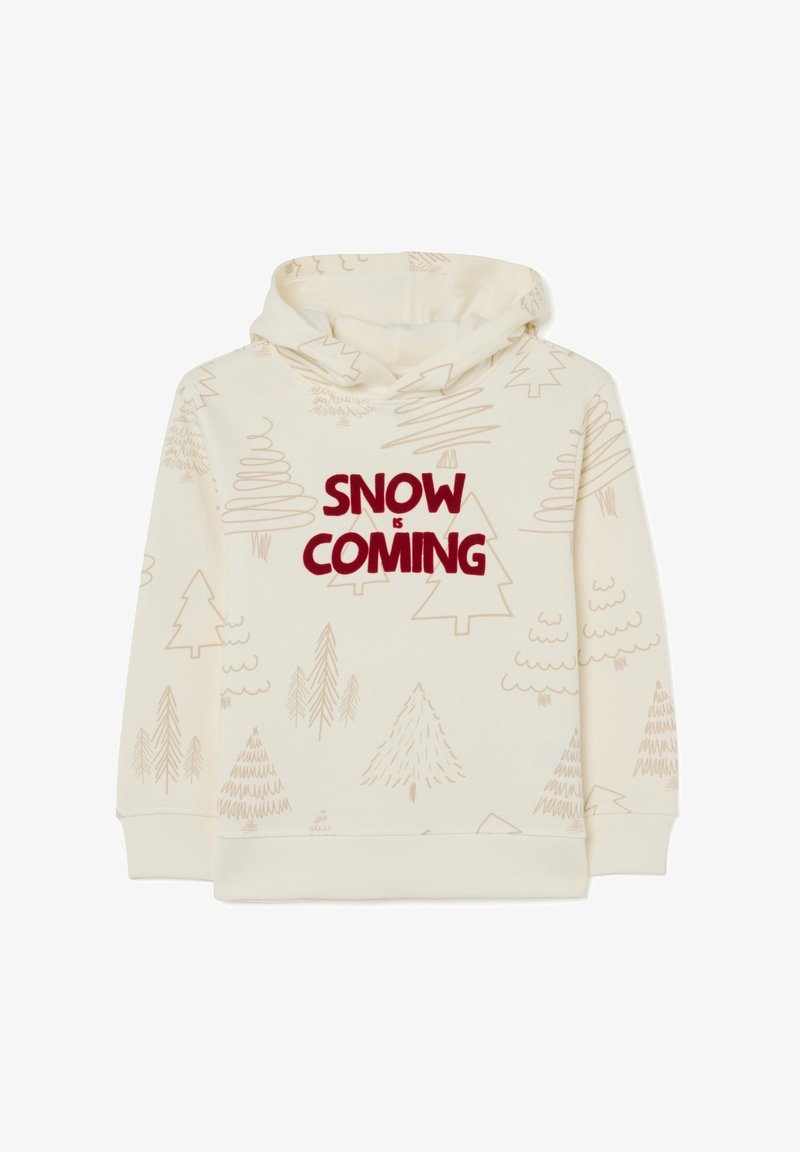 OVS CHRISTMAS REGULAR FIT WITH PRINT - Jersey con capucha - beige marl