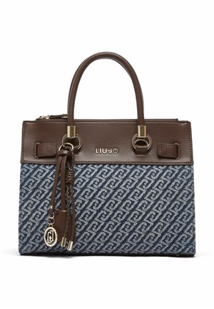 LIU JO, LIU JO SMALL DENIM-EFFECT SATCHEL BAG - Borsa a mano - blue brown