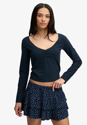 Superdry & Co, SUPERDRY ATHLETIC ESSENTIAL GATHERED LONG SLEEVE TOP.. - Maglietta a manica lunga - eclipse navy