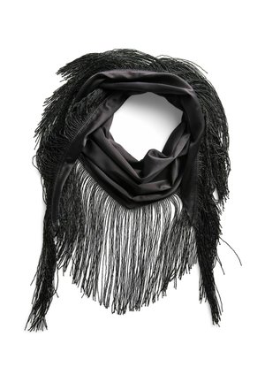 Pieces, SCARF PCOLINE TRIANGLE FRINGE - Écharpe - mottled black