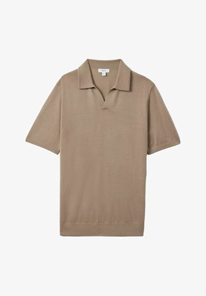 Reiss REGULAR FIT - DUCHIE OPEN COLLAR - Pikeepaita - camel
