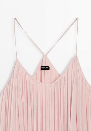 Massimo Dutti, FLOWING PLEATED SPAGHETTI STRAP DRESS - Robe longue - pink