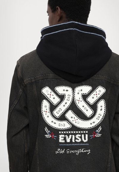 Evisu WEEL OF WISDOM JACKET - Jeansjacke - black