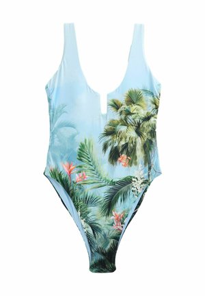 Next SCOOP TRIM TUMMY CONTROL - Maillot de bain - blue jungle scenic print