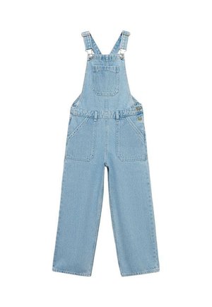 Mango Kids Kavbojke z naramnicami - light blue