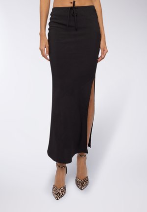 LUNGA LEGGERO CON SPACCO - Gonna lunga - nero