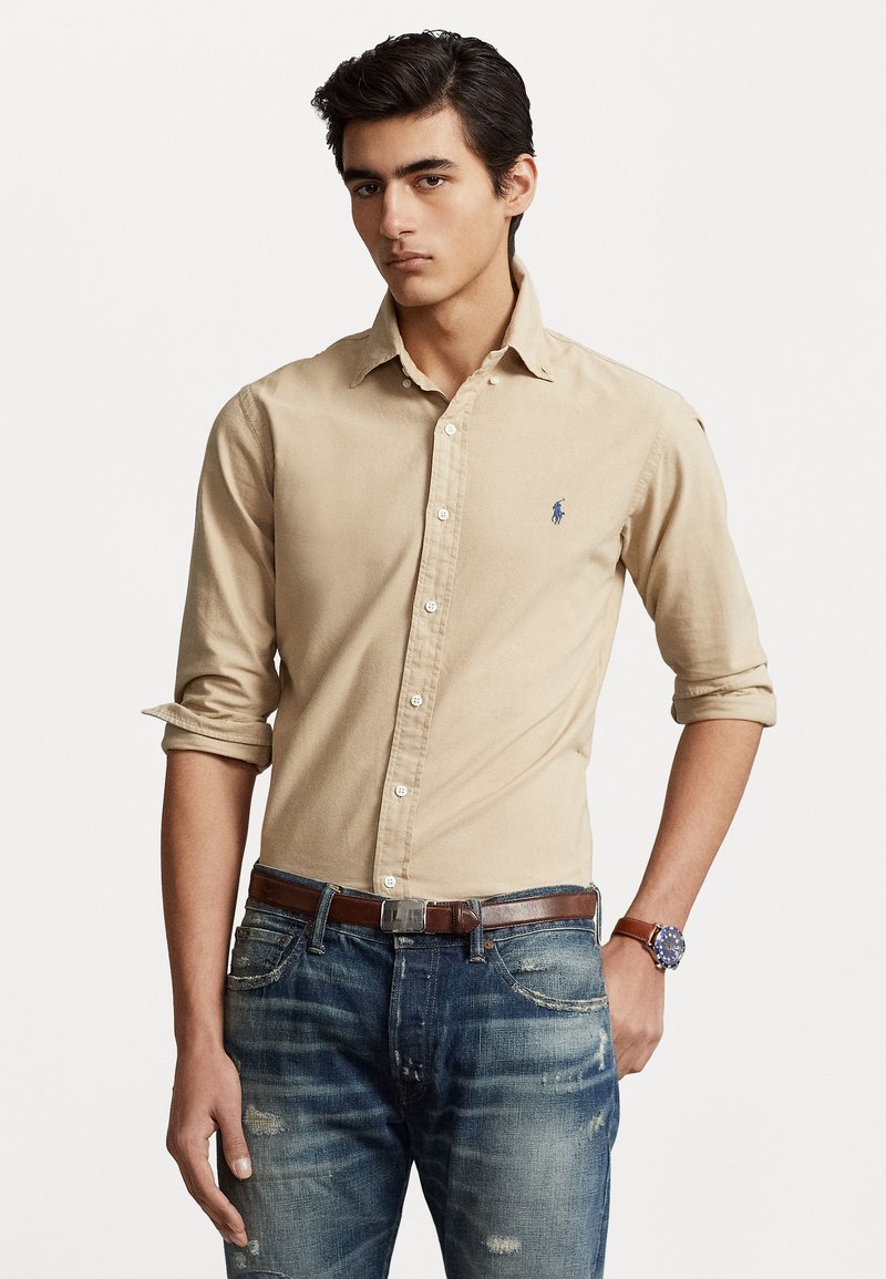 Polo Ralph Lauren - CUSTOM FIT GARMENT-DYED OXFORD SHIRT - Chemise - sand, Agrandir