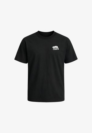 Neverless, HERREN T-SHIRT - DESIGN CAT COFFEE - OVERSIZED RELAXED FIT - Print T-shirt - relaxed-fit schwarz