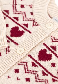 Petit Bateau PETIT CARDIGAN TRICOT JERSEY JACQUARD [93] - Cardigan - avalanche/amarante