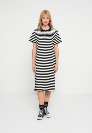 NMEMBER STRIPE MIDI  JRS NOOS - Jerseykjole - black/cloud dancer