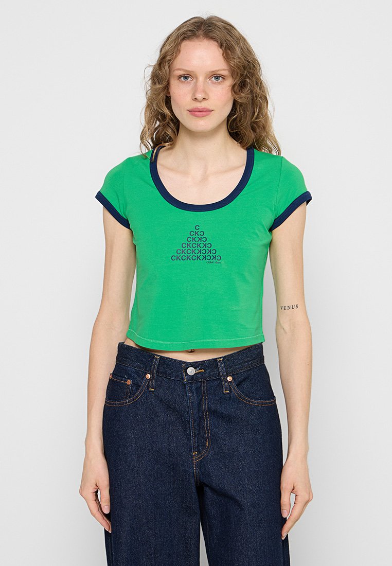 Calvin Klein Jeans T-shirt print groen Calvin Klein Jeans T-shirt print groen