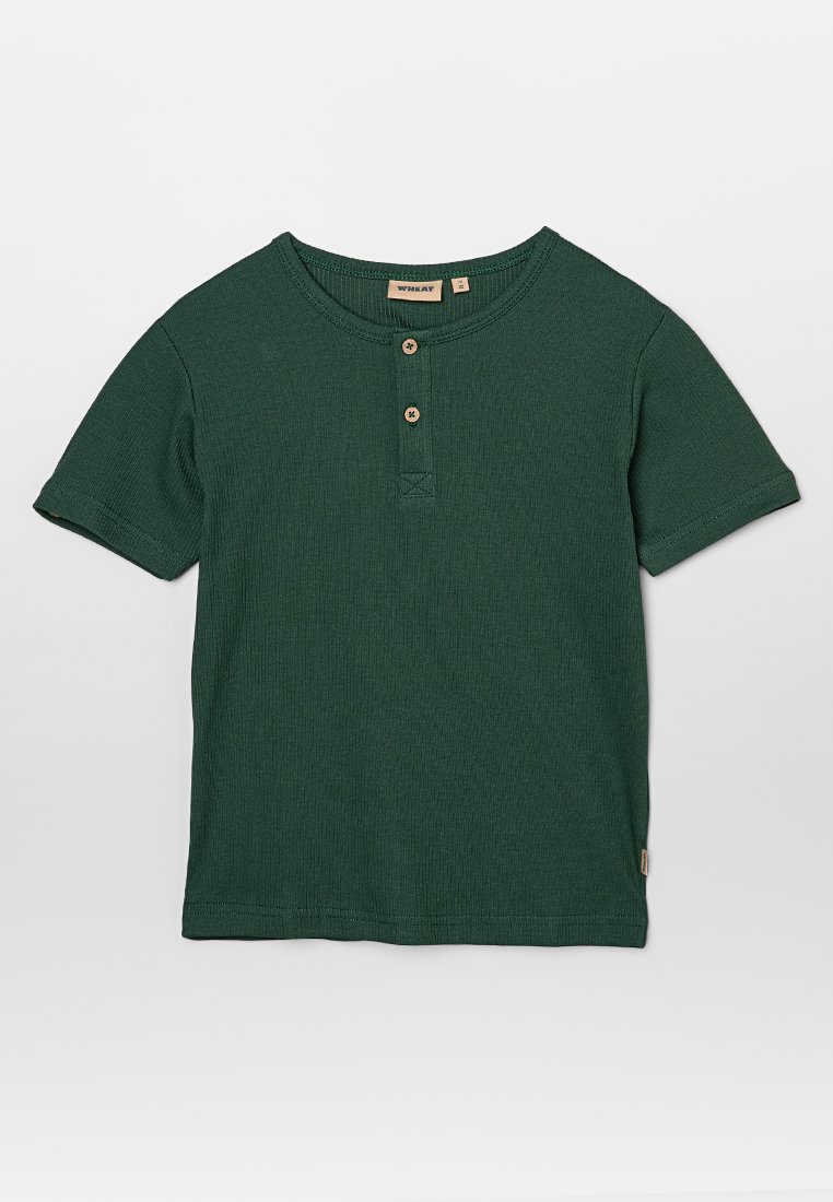 Wheat T-shirt basic donkergroen Wheat T-shirt basic donkergroen