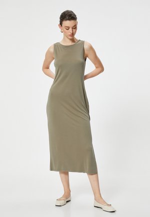 Koton SLEEVELESS MIDI - Jerseykjole - khaki
