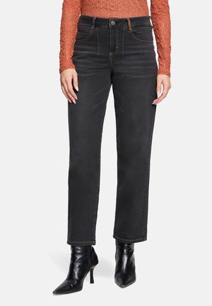 USED LOOK- MIT WASCHUNG - Straight leg jeans - black denim