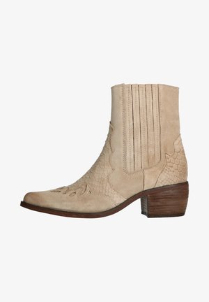Cowboy/biker ankle boot - beige